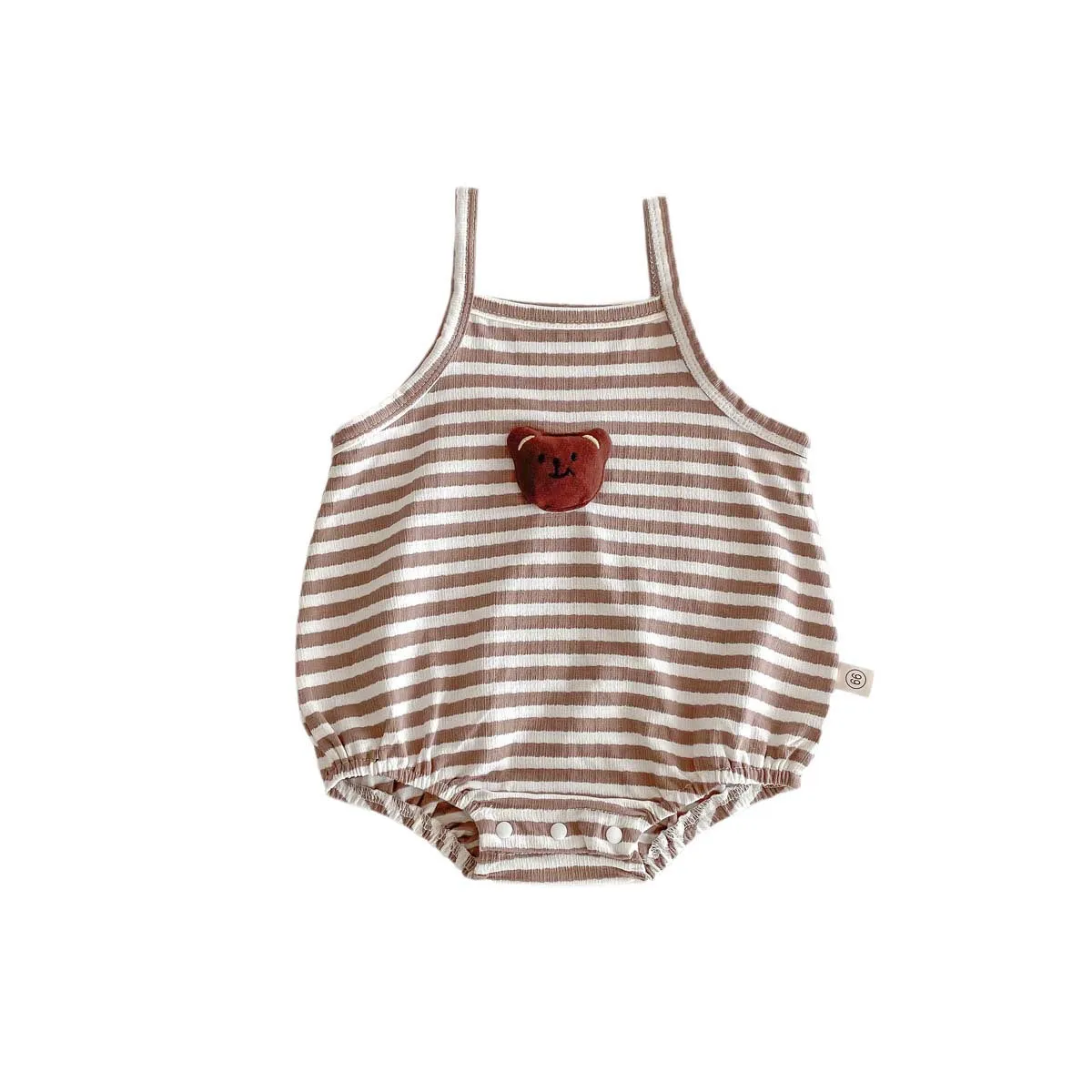 مجموعة اروين التجارية arwen&ajh group  Summer Korean Style Baby Sling Jumpsuit Male And Female Baby Cartoon Sleeveless Vest Romper Newborn Thin Romper