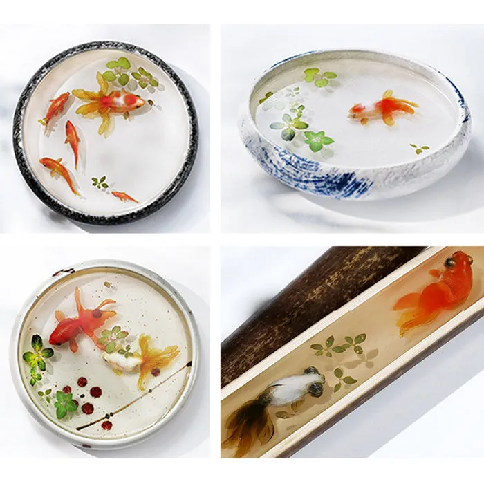 3D Goldfish Clear Film Sticker for Resin Art | 3D Resin Koi Pond Painting | Resin Inclusion (1 Sheet)