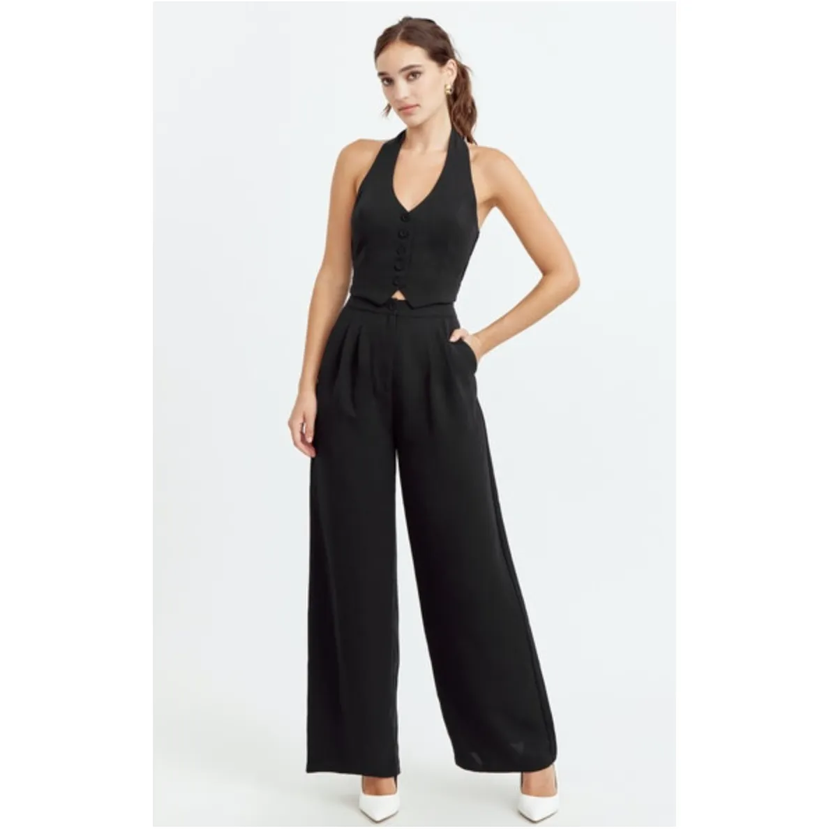 Adelyn Rae Farrah Halter Jumpsuit