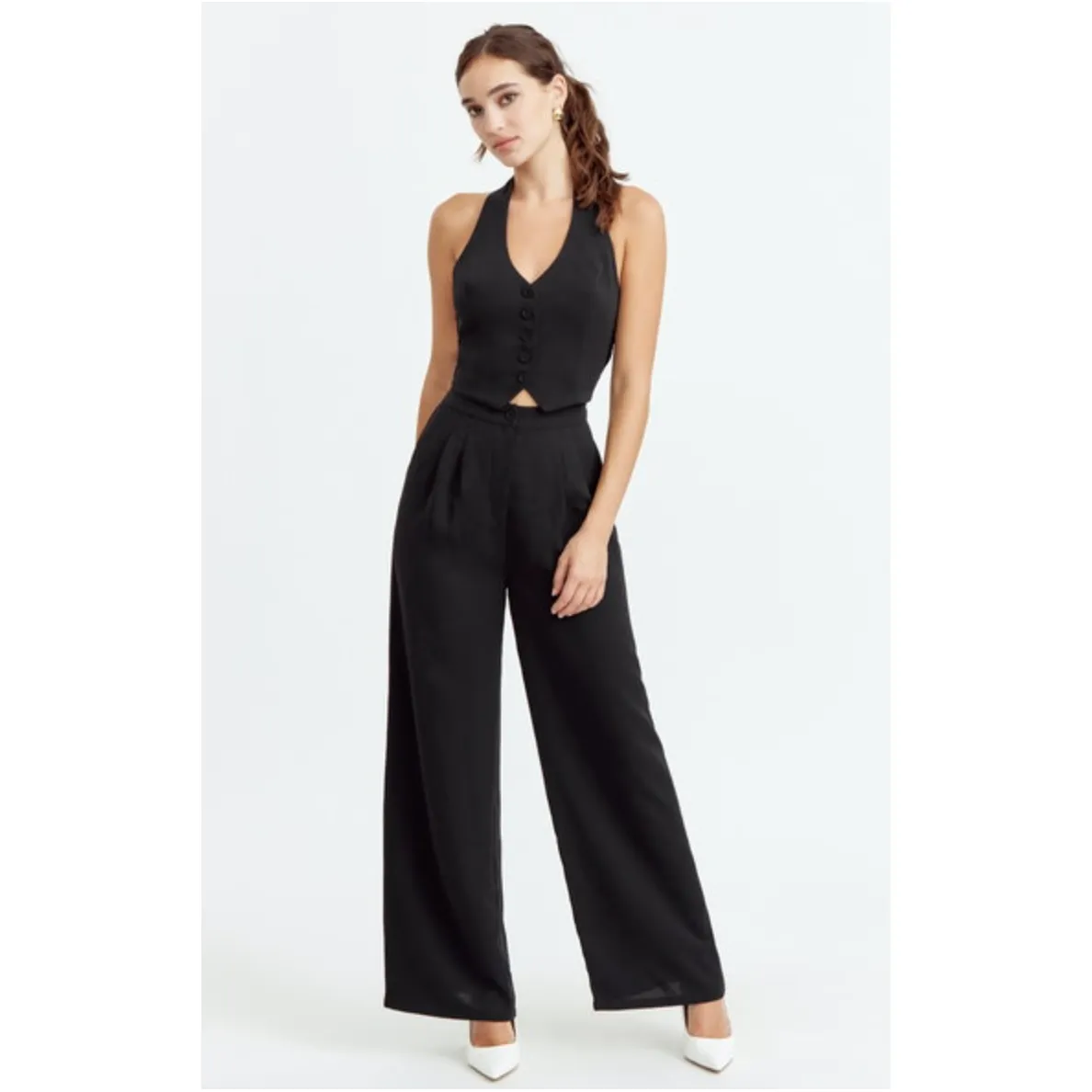 Adelyn Rae Farrah Halter Jumpsuit