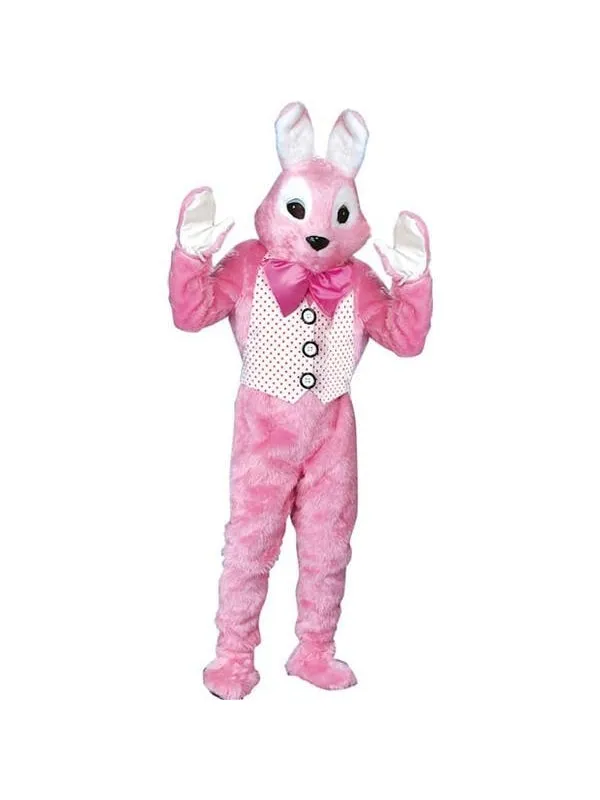 Adult Deluxe Pink Bunny Mascot Costume