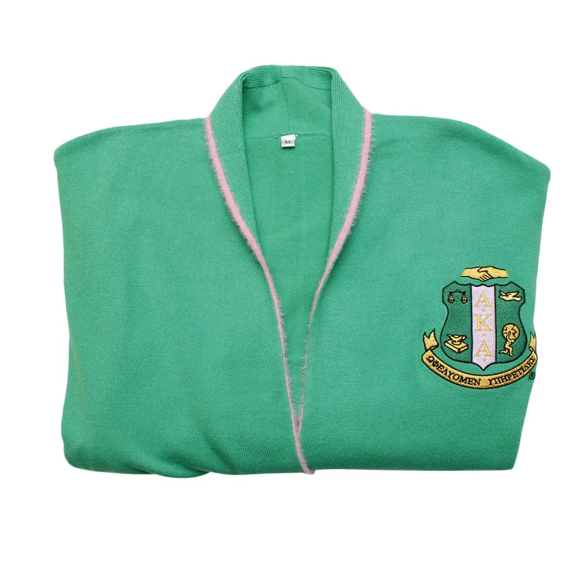 AKA Alpha Kappa Alpha Cardigan Sorority Large Green Long Duster Cardigan