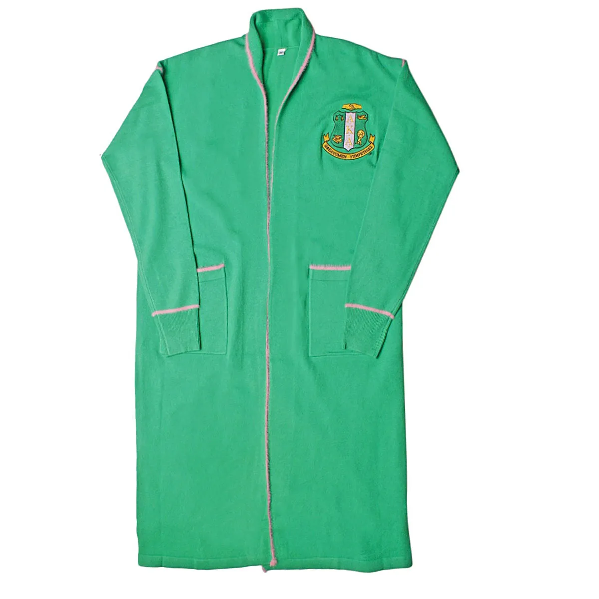 AKA Sorority Large Green Long Duster Cardigan