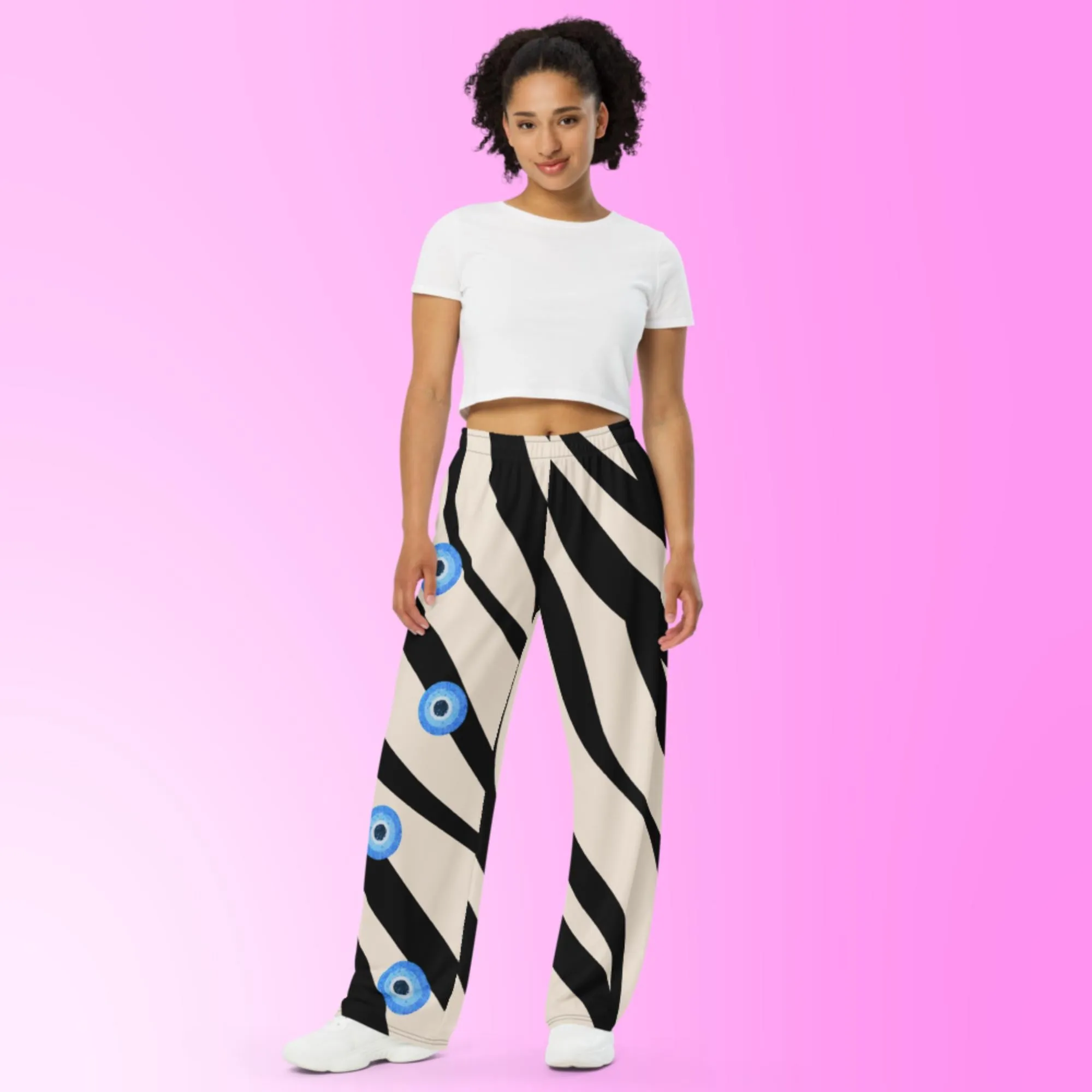 All-over print unisex wide-leg pants