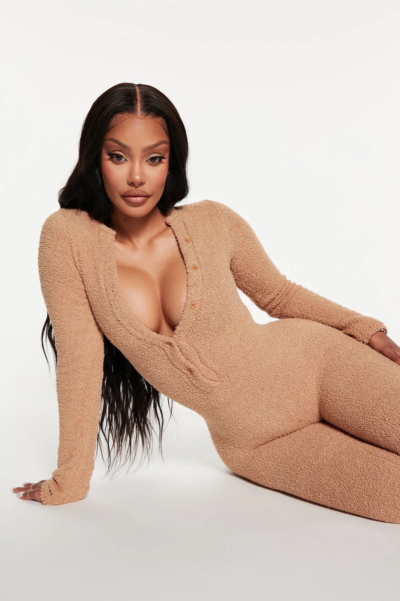 All Types Of Cozy Sweater Jumpsuit - Taupe