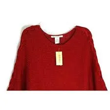 American Rag Juniors'' Lace-Up Tunic Sweater Red