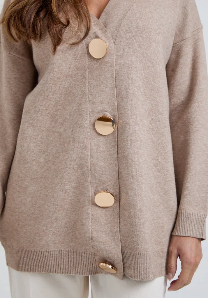 Audrey Oversized Cardigan In Cream