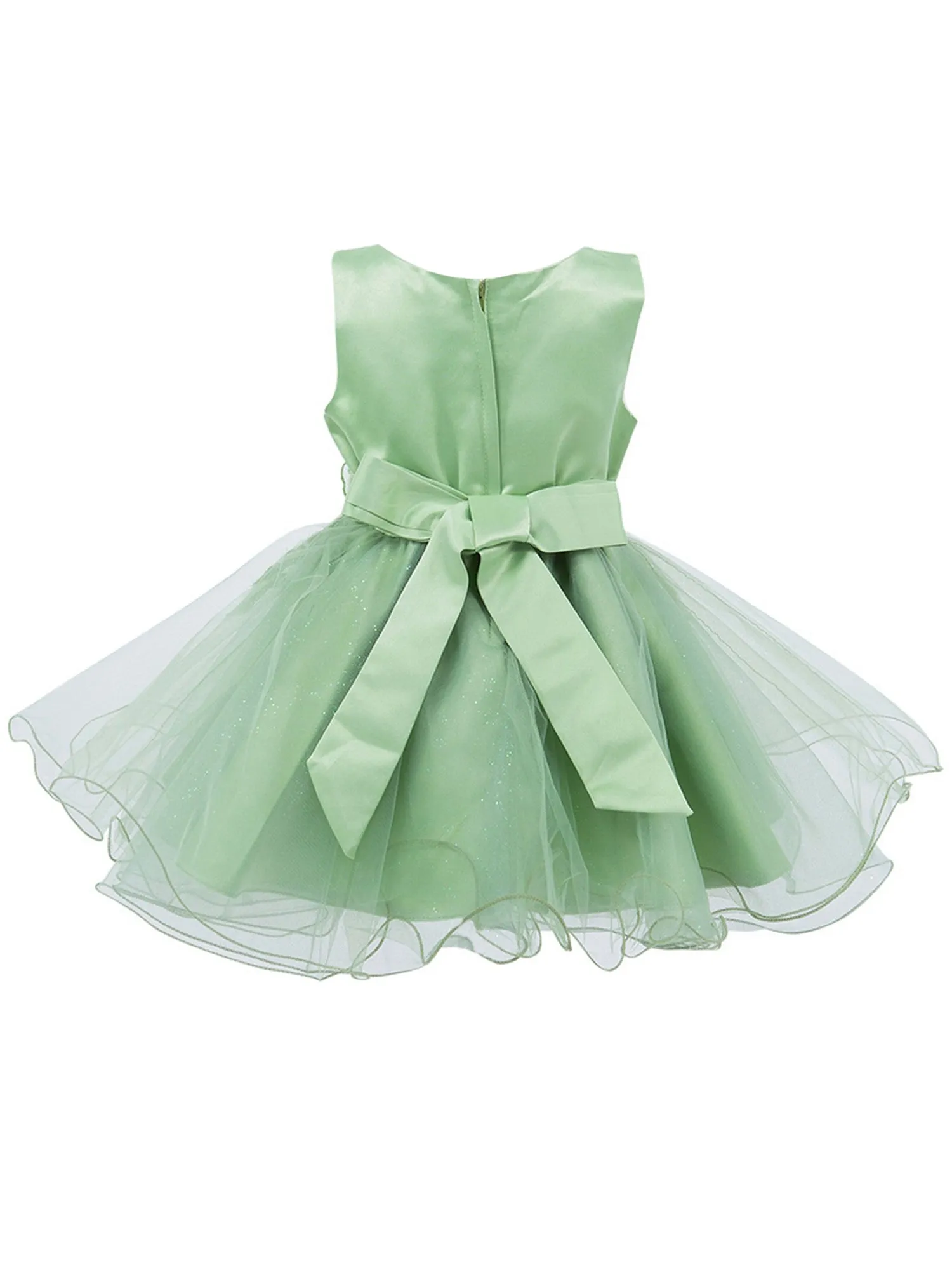 Baby Girls Floral Applique Lace Tulle Flower Girl Dress, Sizes 3-24 Months