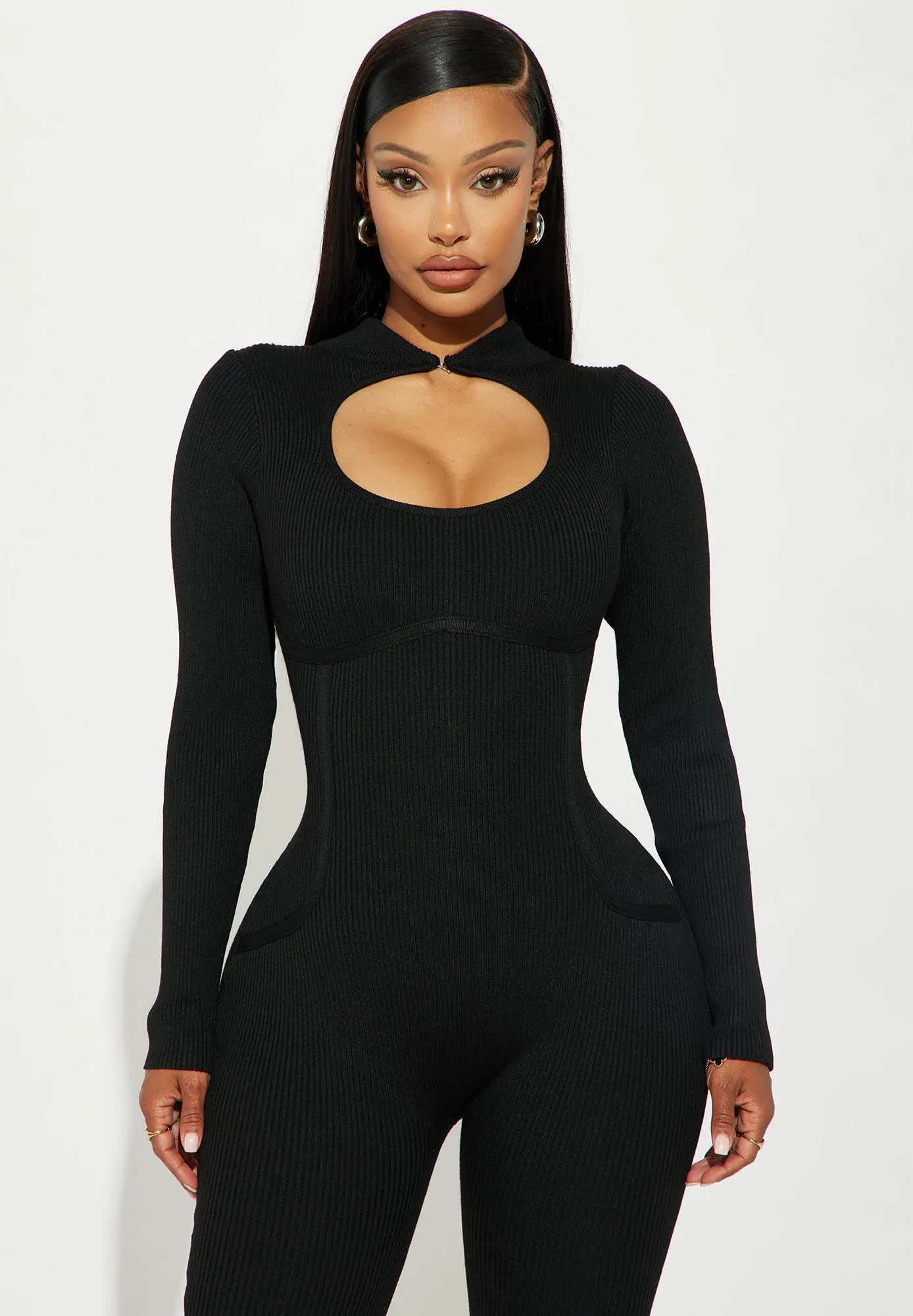 Before I Go Sweater Jumpsuit - Black