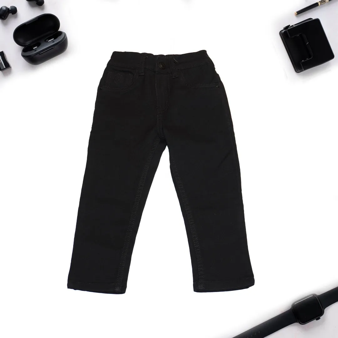 Black Solid Pants for Boys