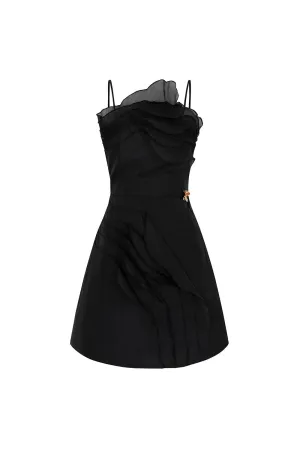 Blake A-line Spaghetti Strap Organza Mini Dress