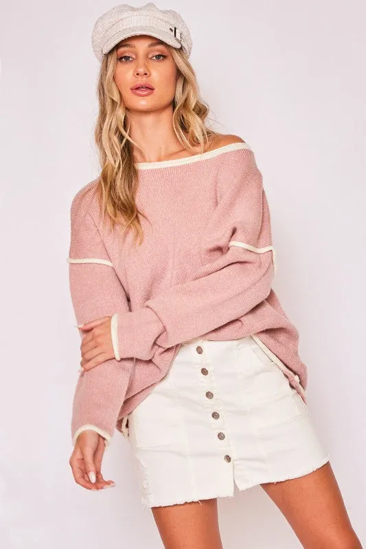 Boat Neck Soft Touch Sweater Top