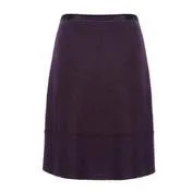 Bordeaux Boiled Wool Knee Length Skirt