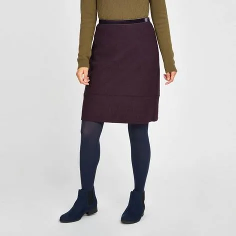 Bordeaux Boiled Wool Knee Length Skirt