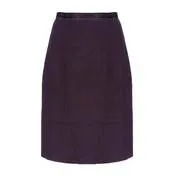 Bordeaux Boiled Wool Knee Length Skirt