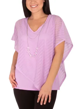 Burnout Poncho Top With Removable Necklace