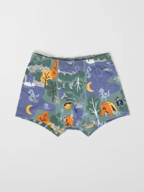 Camping Print Boys Boxers