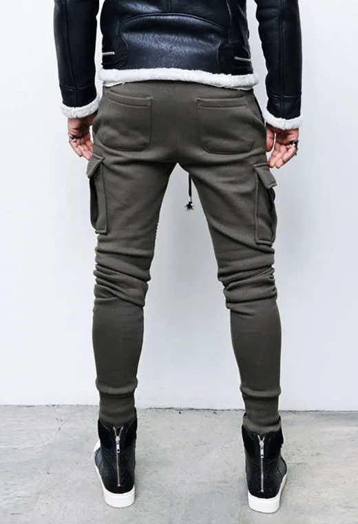 Cargo Mens Slim Cuffed Biker Jogger Terry Cotton Sweatpants-BB255