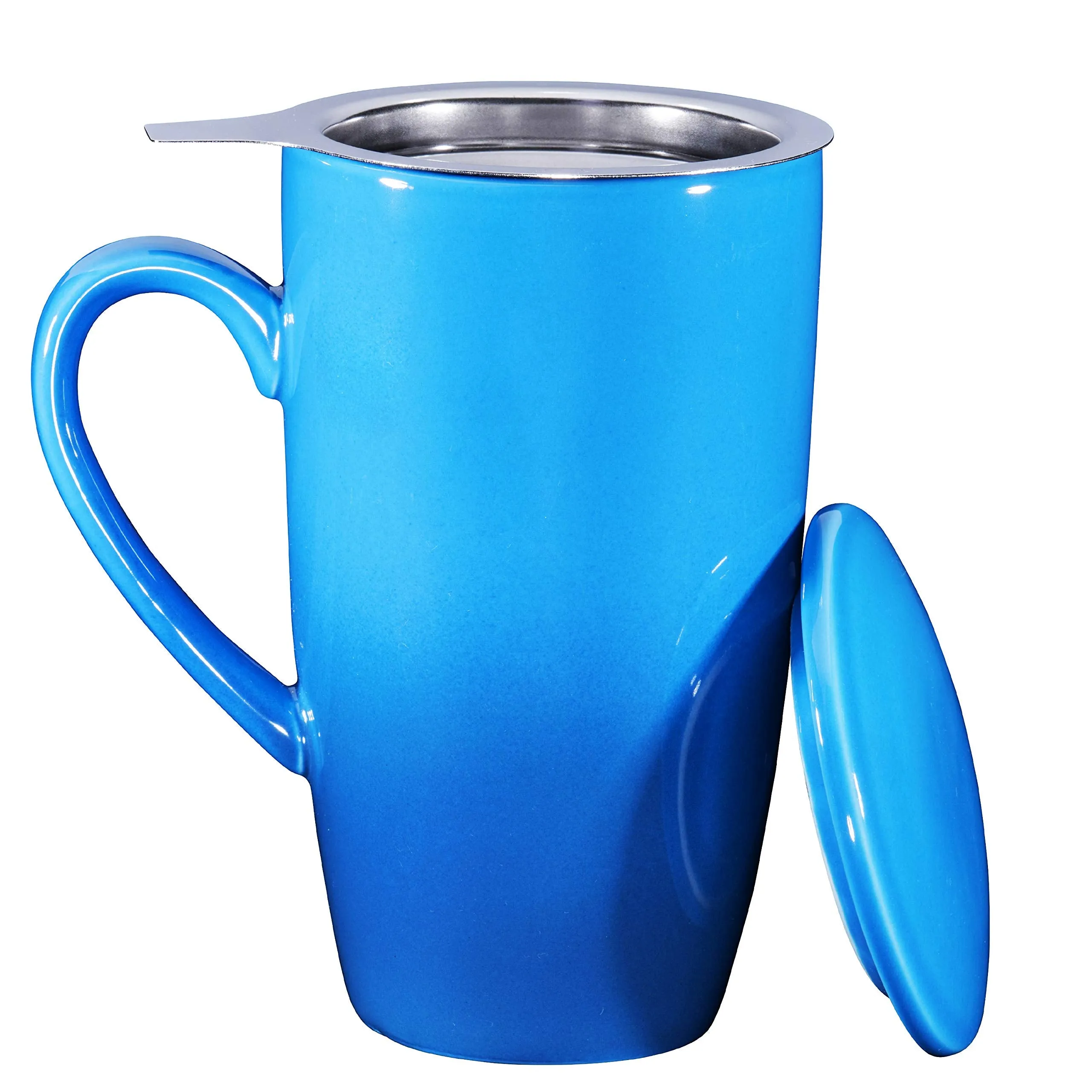 Ceramic Tea Infuser Mug With Stainless Steel Infuser And Removable Lid,