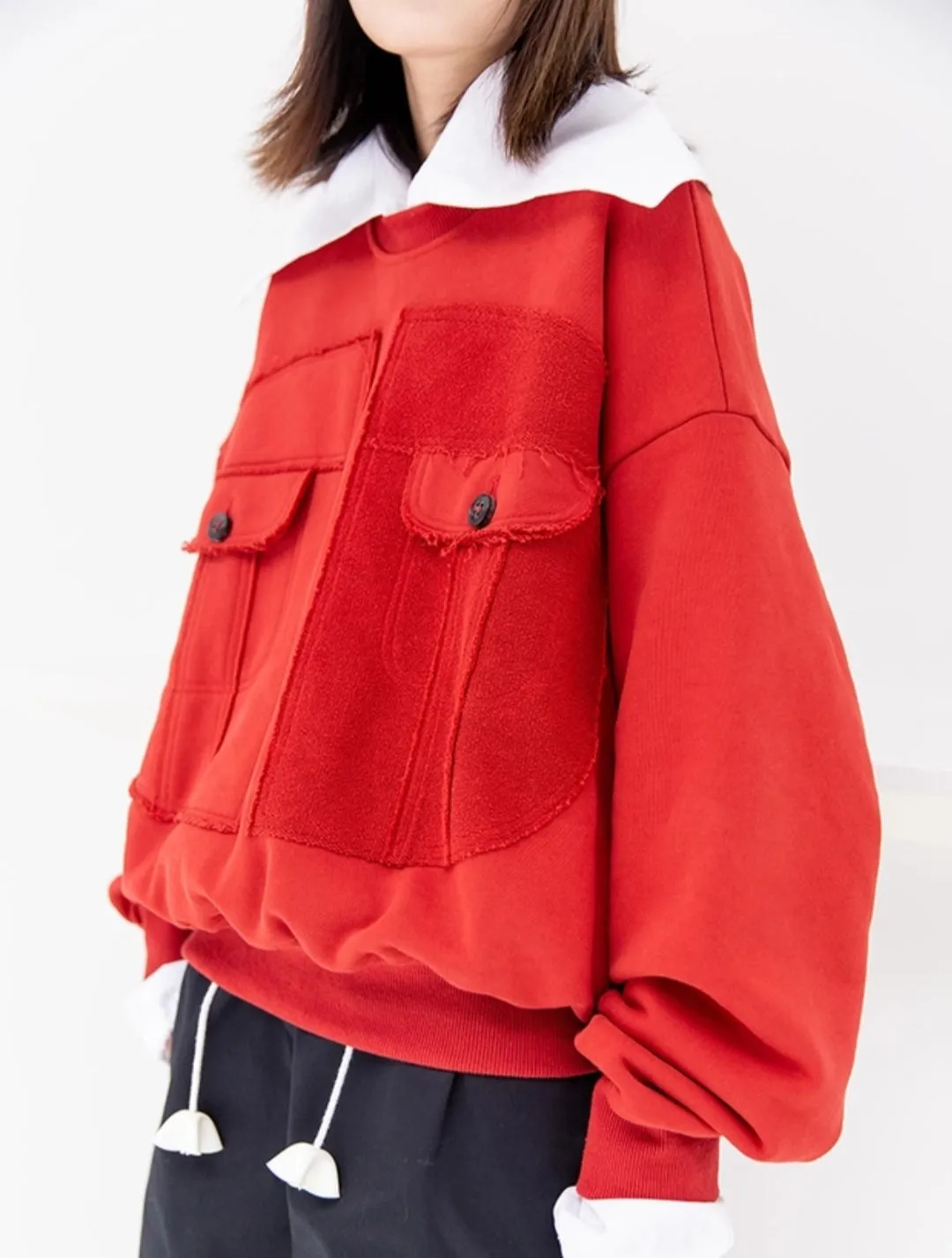 Chest Pocket Oversized Sweatshirt