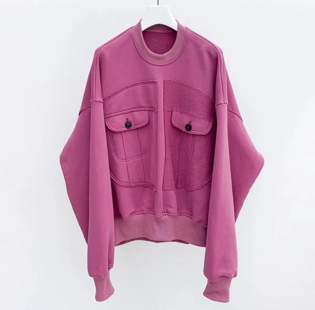 Chest Pocket Oversized Sweatshirt