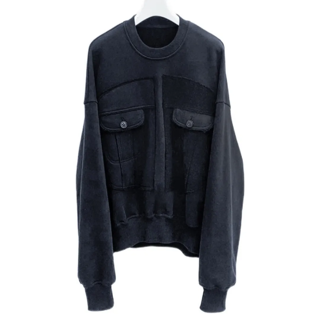 Chest Pocket Oversized Sweatshirt