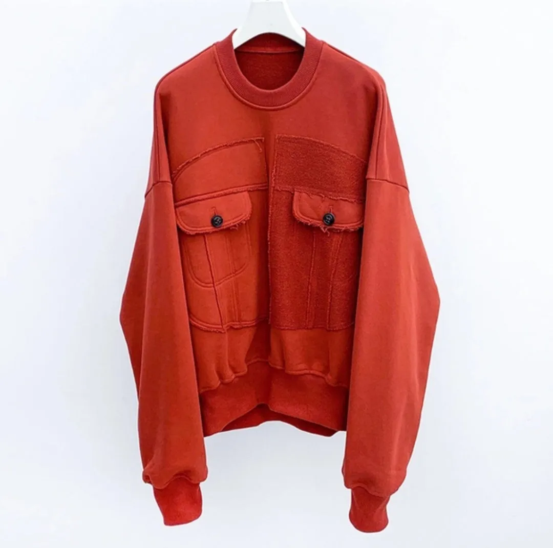 Chest Pocket Oversized Sweatshirt