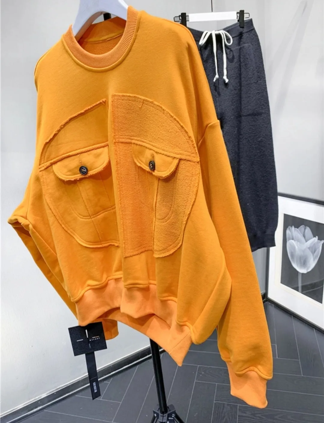 Chest Pocket Oversized Sweatshirt