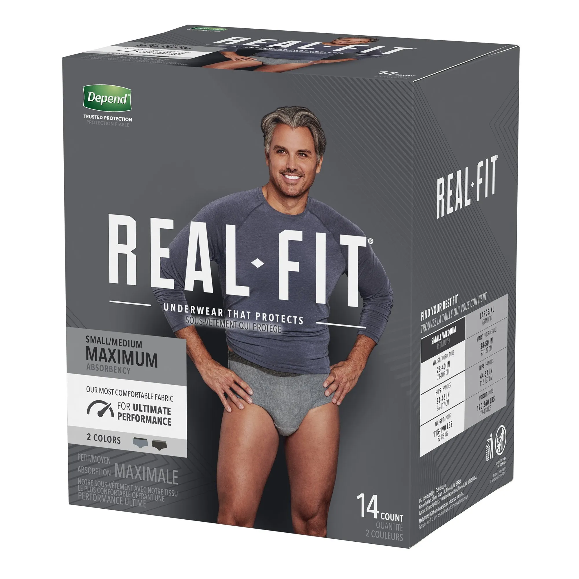 Depend® Real Fit® Maximum Absorbent Underwear, Small / Medium