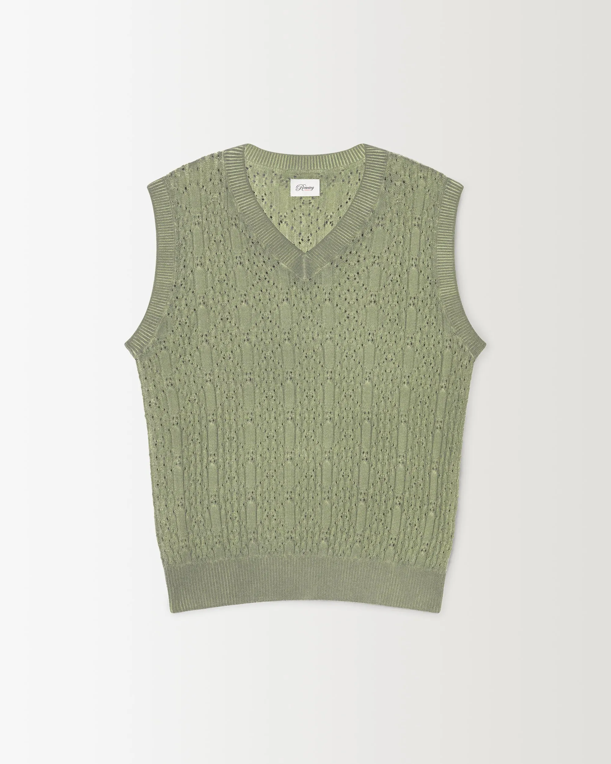 Diamond Knit Vest - Olive