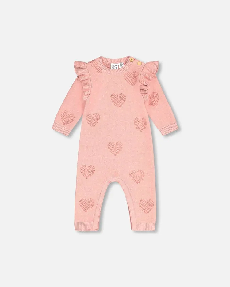 DPD Knitted Heart One-Piece in Pink