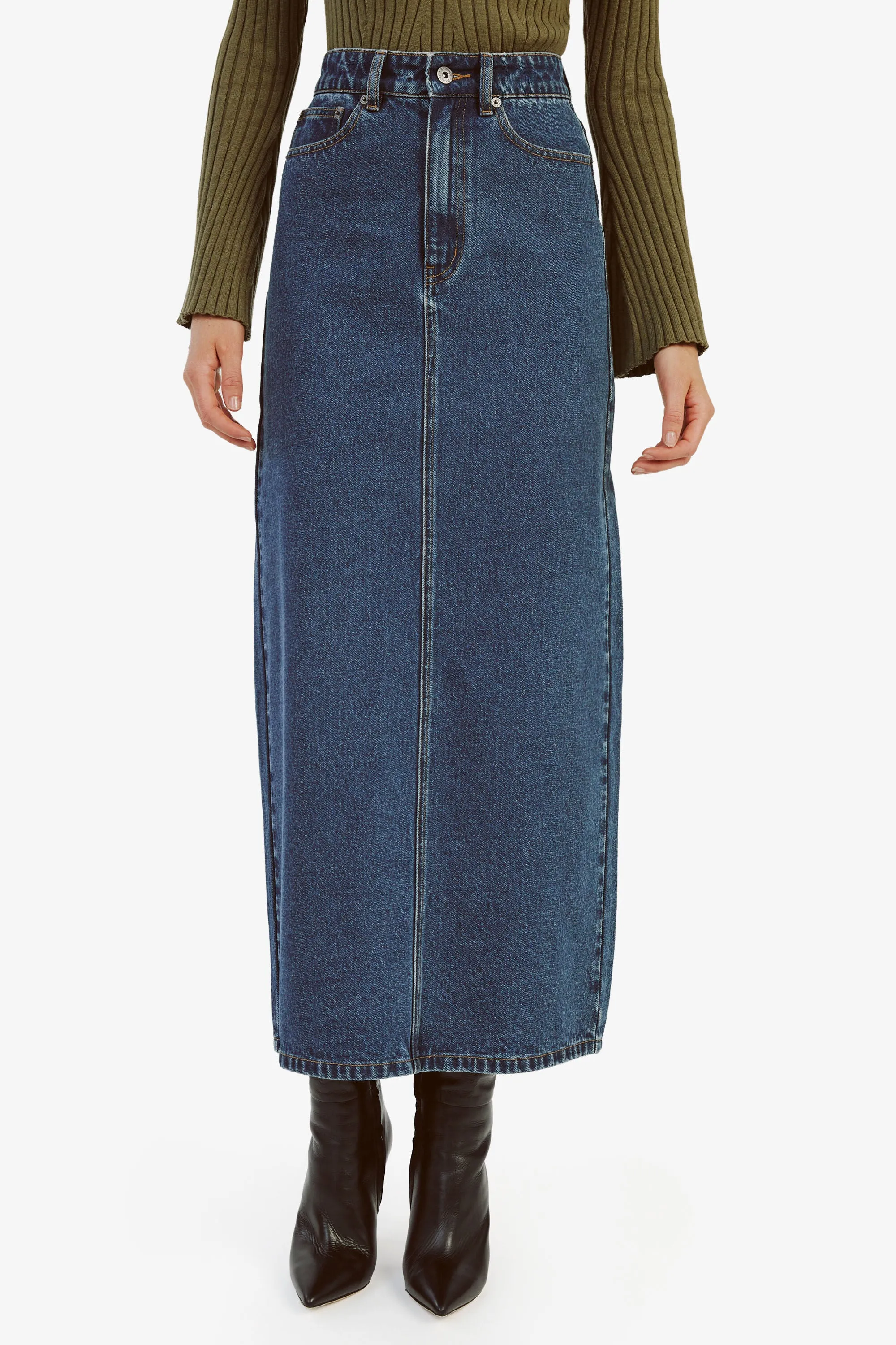 Evianna Denim Maxi Skirt