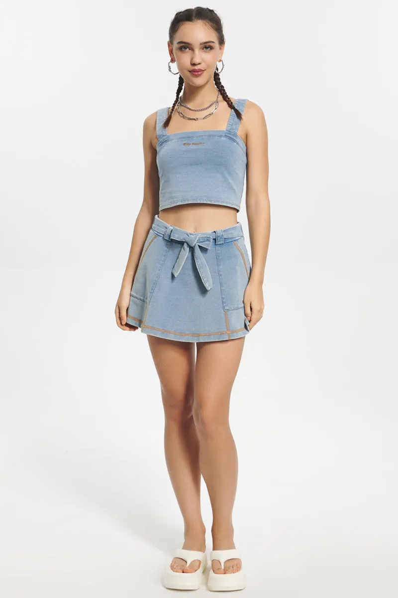 Faux Denim Tank Top