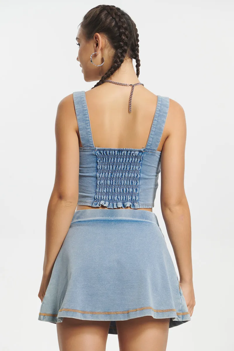 Faux Denim Tank Top