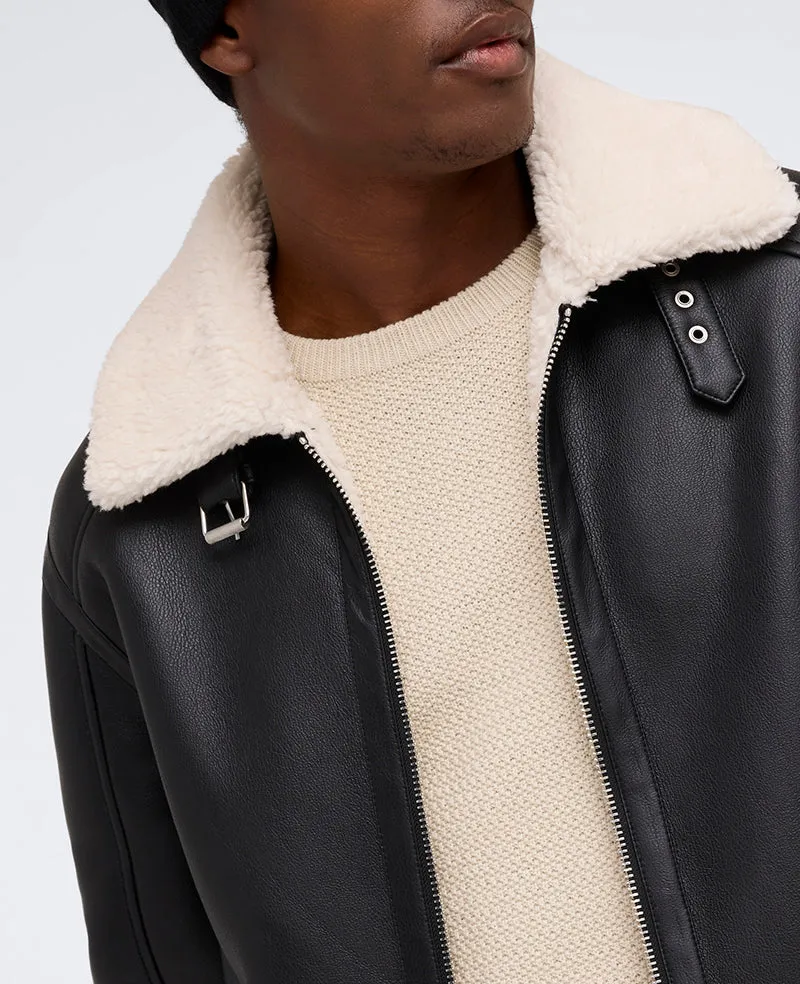 Faux Shearling Moto Jacket