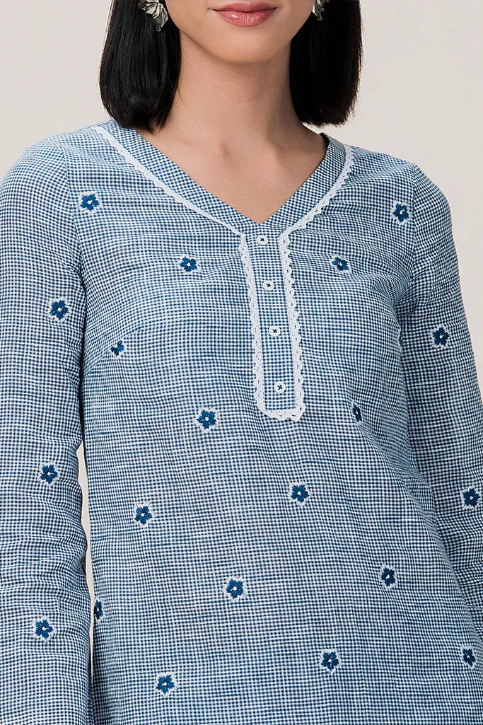 Floral Emb Cotton Kurta Set