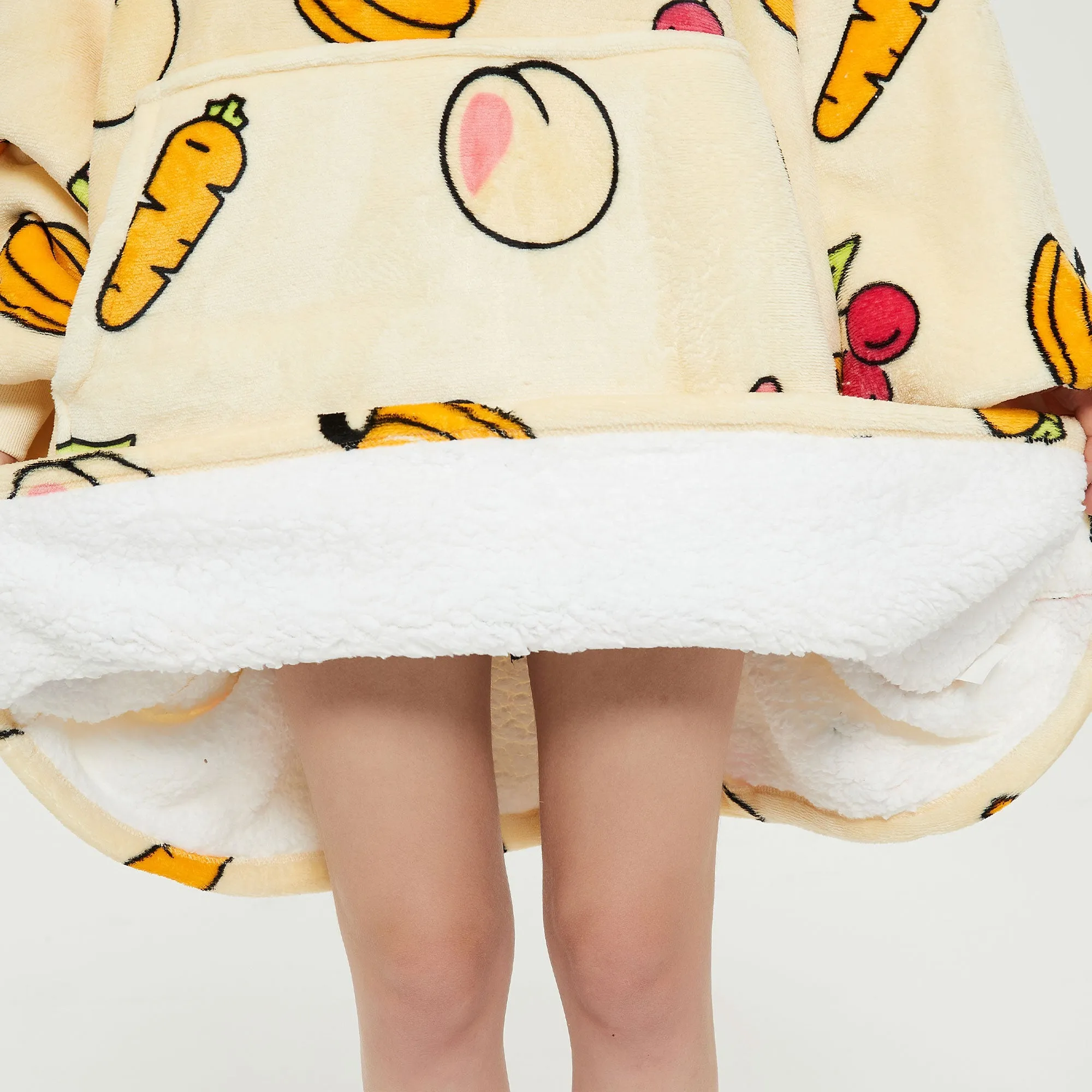 Fruits Cream Hoodie Blanket