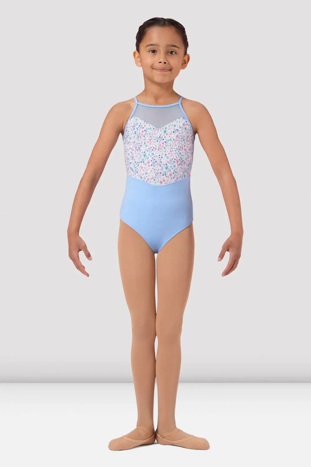 Girls Ditsy Floral Halterneck Leotard (M1241C)