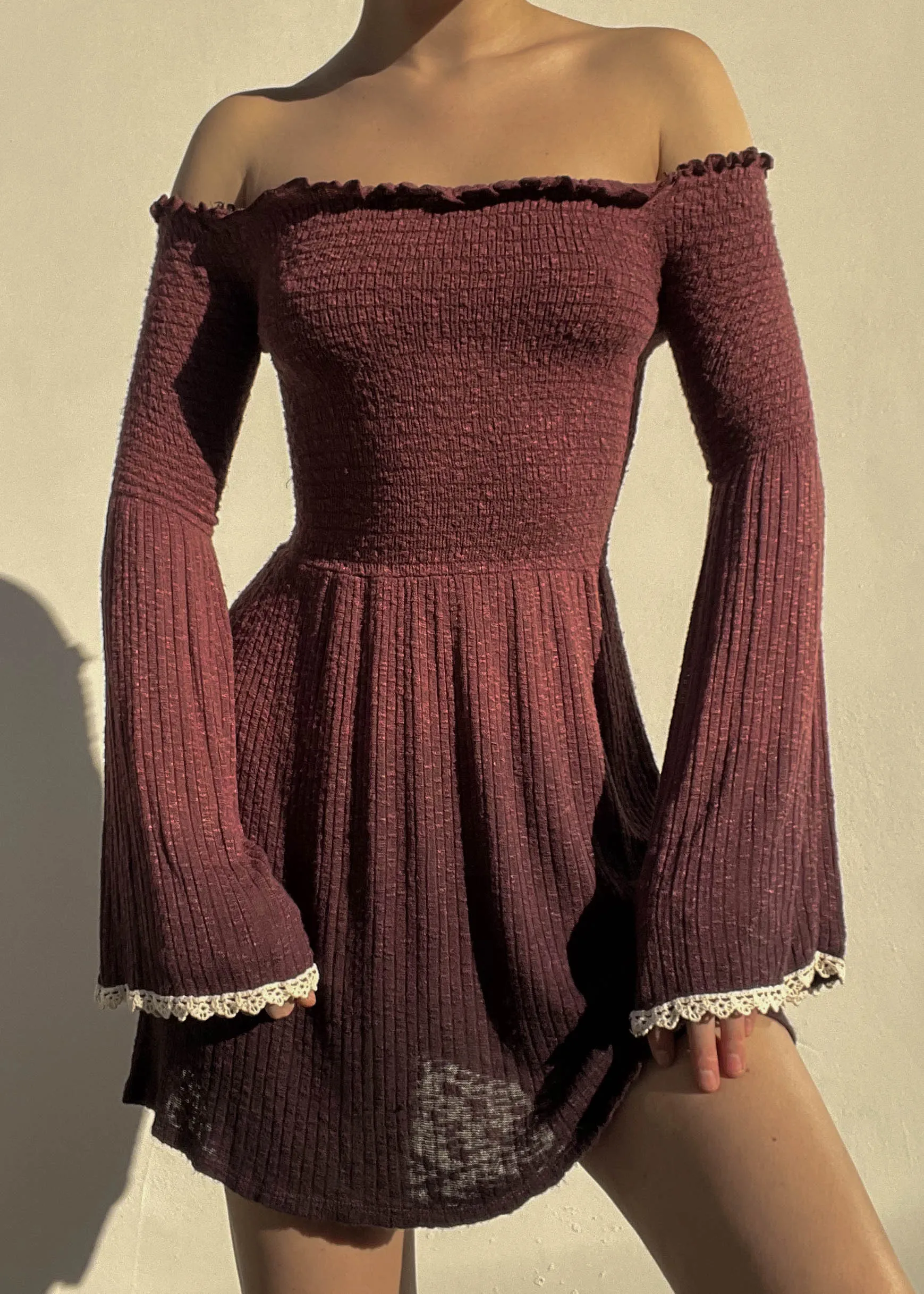 Gradient Burgundy Mini Dress (S)