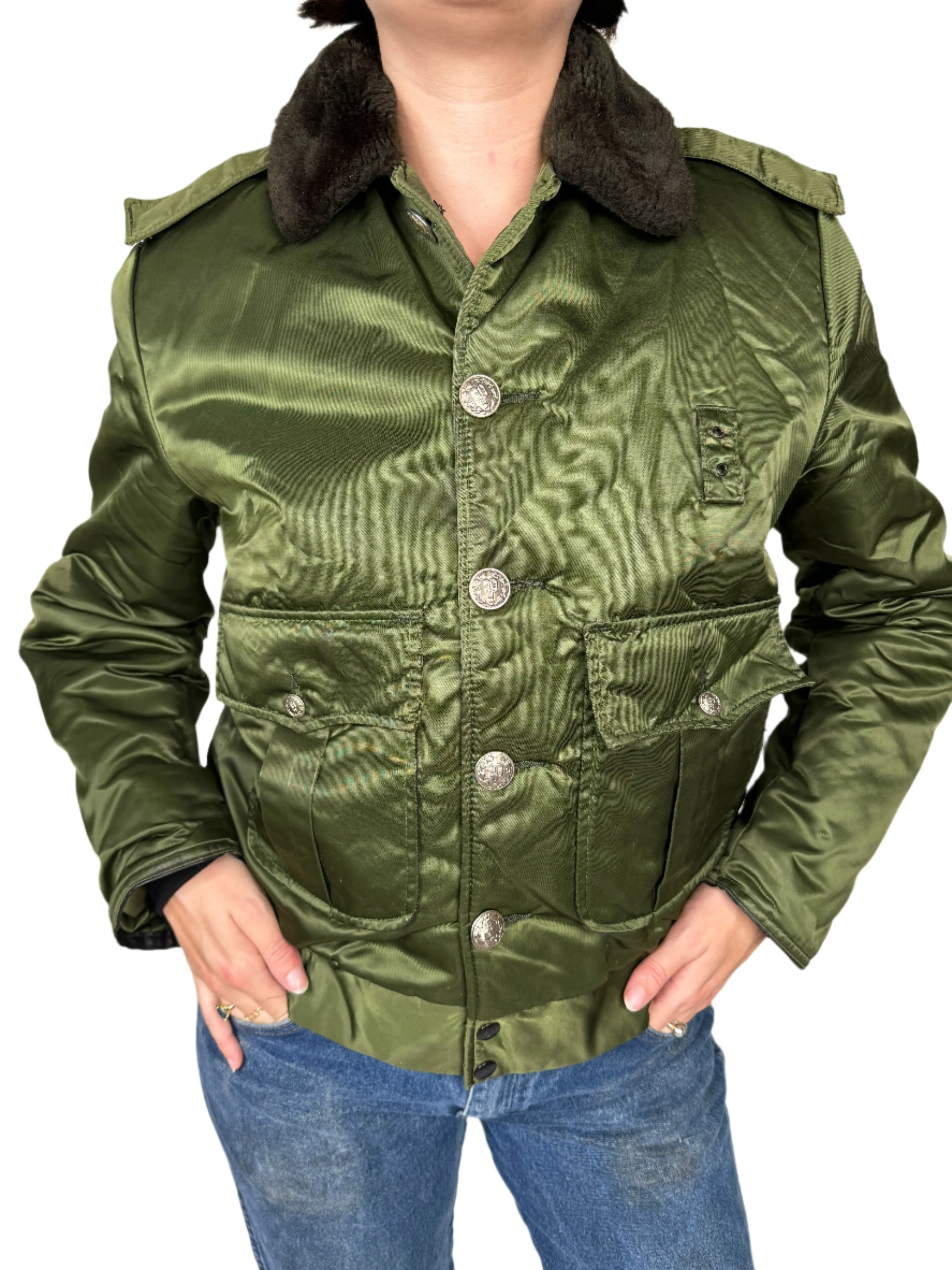 Green Bomber w/ Fur Collar 1960s