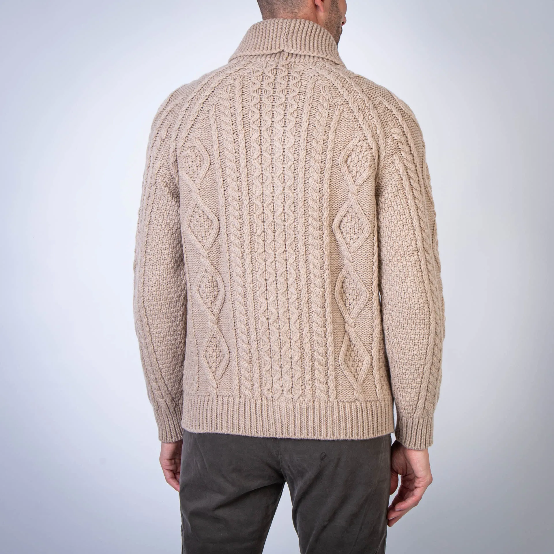 GRP FIRENZE SWEATER STEVE ZIP JACKET BEIGE