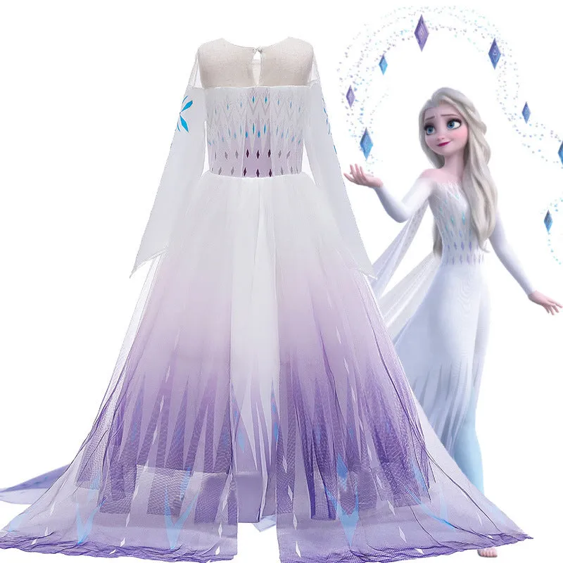 Halloween Girls' Children's Dress Princess Elsa Dress Frozen Princess Dress