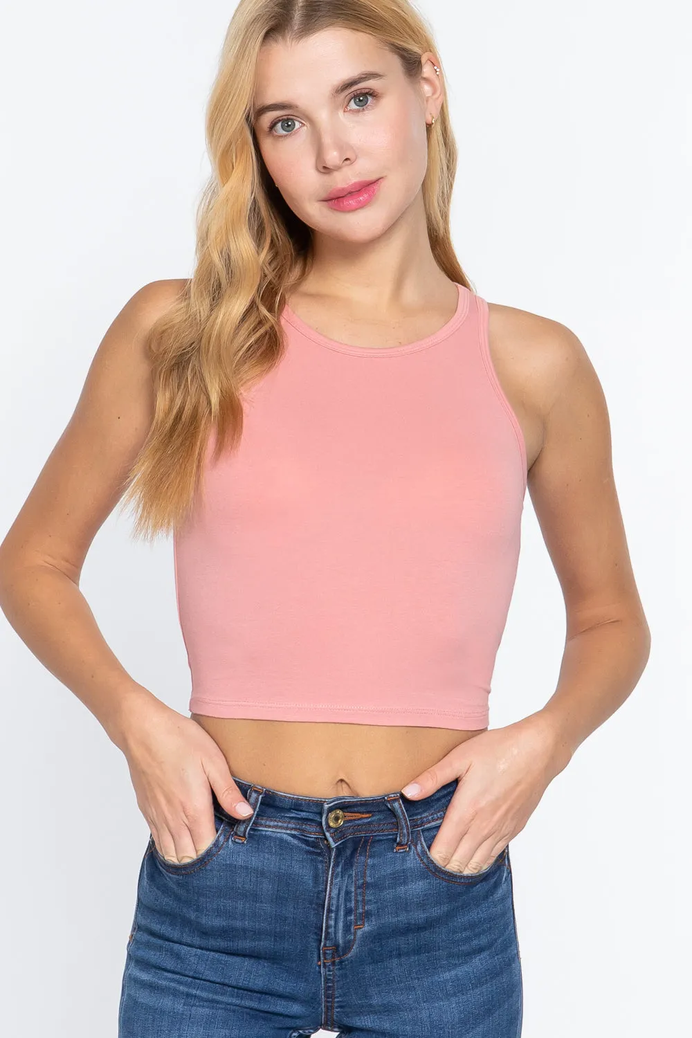 Halter Neck Crop Tank Top