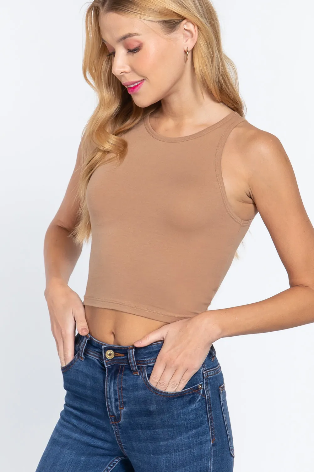 Halter Neck Crop Tank Top