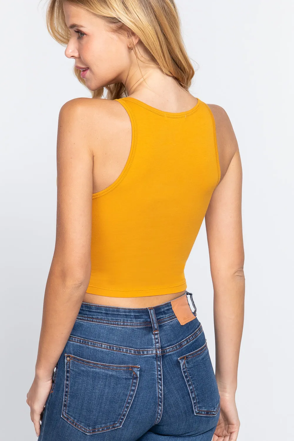 Halter Neck Crop Tank Top