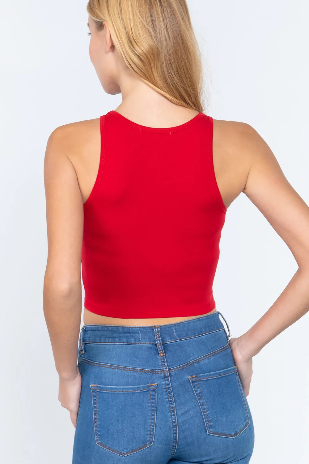 Halter Neck Crop Tank Top