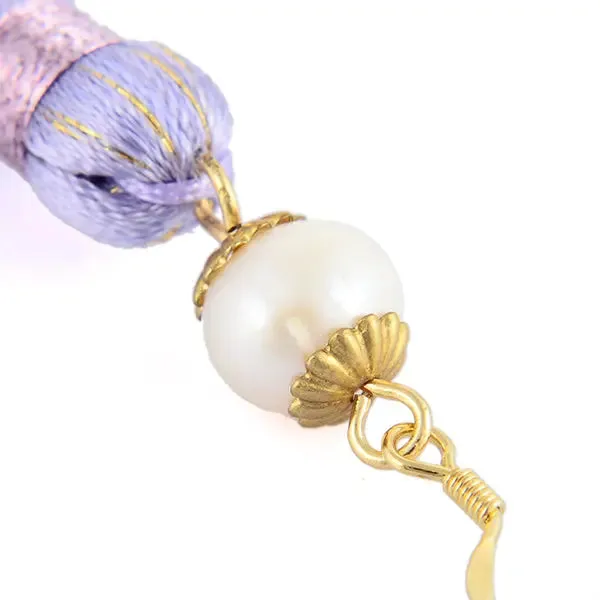 Holly Tassels and Pearl Earrings in Sparkling Lavender Inspired By BAT