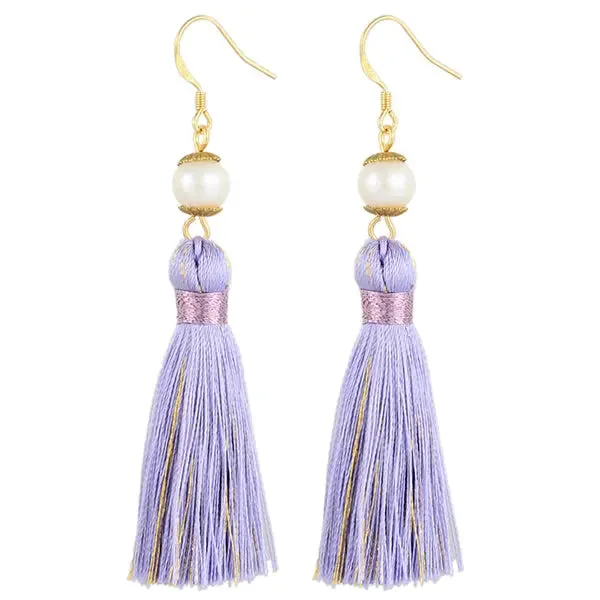 Holly Tassels and Pearl Earrings in Sparkling Lavender Inspired By BAT