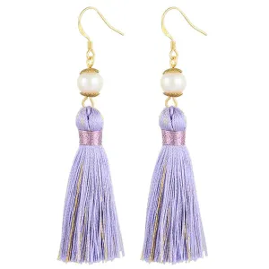 Holly Tassels and Pearl Earrings in Sparkling Lavender Inspired By BAT