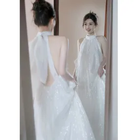 IKEARLAX  New Chinese Style Morning Gowns Female Bride Wedding Morning Dress High Sense Engagement Dress Niche Light Wedding Dress Small